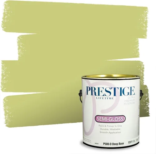Miniatura 108 de PRESTIGE Pinturas Pintura interior e imprimación en uno, 1 galón, cáscara de huevo, aventura
