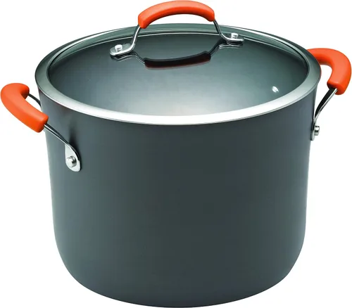 Miniatura 7 de Rachael Ray Brights - Sartén antiadherente anodizada dura, sartén anodizada dura, 12.5 pulgadas, gris con asas rojas
