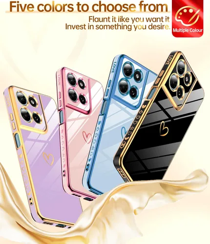 Miniatura 5 de LeYi for Moto G 5G 2025 Case: with Tempered Glass Screen Protector [2 Pcs]+ Full Camera Lens Protection,Love Heart Plating Cute Luxury Soft TPU