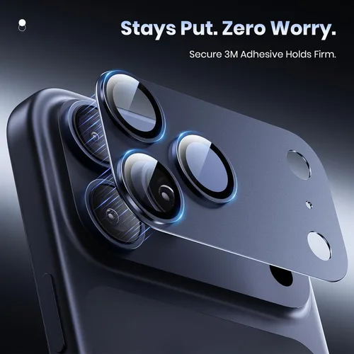 Miniatura 5 de Hoerrye Protector de lente de cámara para iPhone 17 Pro – [12 pies a prueba de roturas grado militar] [Fuerte adsorción] Cubierta protectora Azul