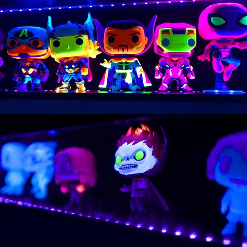 Miniatura 8 de Tira de luz negra USB, 6.6 pies, 10 W, luces LED UV, 395-400 nm, CC 5 V, 120 cuentas de lámpara, brillan en la oscuridad para Halloween, cumpleaños