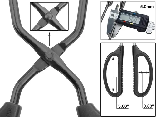 Miniatura 3 de HINMAY Juego de pinzas de acero inoxidable de 12 y 16 pulgadas, pinzas de cocina de metal extralargas para cocinar, asar a la parrilla y servir Negro