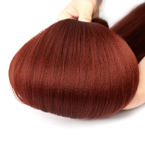 Miniatura 4 de Cabello trenzado preestirado rojo cobre, trenza larga de 48 pulgadas, 8 paquetes de 350 extensiones de cabello trenzado profesional de fibra