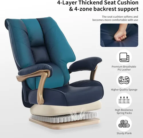 Miniatura 3 de EXCEBET Silla de oficina ejecutiva grande y alta con reposapiés, capacidad de 400 libras, silla de oficina ergonómica de respaldo alto con soporte