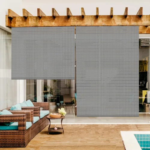 Miniatura 7 de Persianas enrollables para exteriores, para porche, terraza, pérgola, patio, balcón, glorieta, privacidad, 4 pies de ancho x 6 pies de alto
