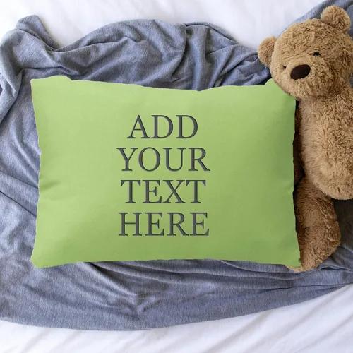 Miniatura 7 de Funda de almohada personalizada para niños pequeños, 14 x 20 pulgadas, microfibra súper suave con cierre de sobre, verde saga