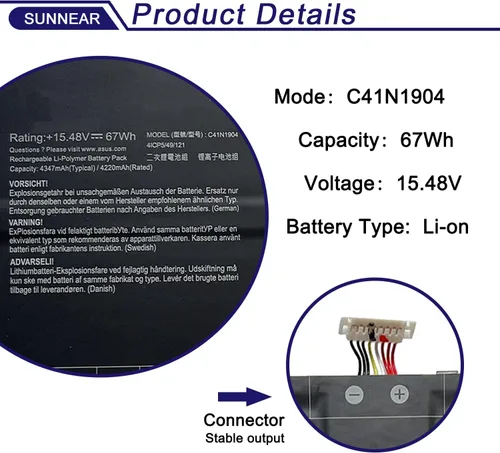 Miniatura 2 de C41N1904 C41N1904-1 Reemplazo de batería para ZenBook 13 BX325JA UX325SA UM325SA UX363EA-EM045R 14 UX425UA UM425IA HM053T Flip S13 UX393EA VivoBook