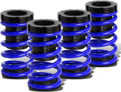 Auto Dynasty Muelles de suspensión ajustables escalados compatibles con Honda Civic Coupé/Sedán 01-05, 4 piezas, resorte azul