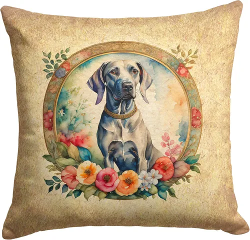 Miniatura 74 de Caroline's Treasures DAC2072PW1414 Affenpinscher and Flowers - Almohada decorativa de tela, lavable a máquina, para interiores y exteriores