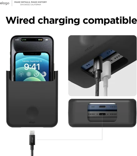 Miniatura 3 de elago Soporte para teléfono compatible con todos los modelos de teléfono: montaje con tornillo, carga con cable disponible, organizador
