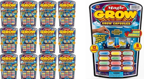 Miniatura 7 de JA-RU Magic Grow Cápsulas para niños (paquete de 2, 24 cápsulas surtidas) Juguetes de cultivo de agua, criaturas marinas de espuma, dinosaurios