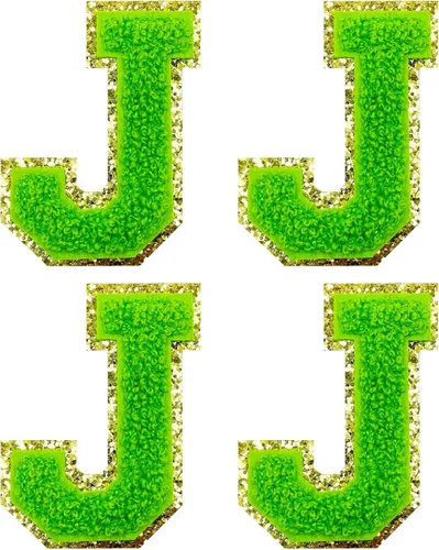 Miniatura 34 de Jongdari Letras termo-adhesivas de felpilla para ropa, parches de letras del alfabeto con brillantina para coser, con adhesivo planchado, 4 Blanco