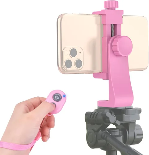 Miniatura 11 de Adaptador universal de trípode para teléfono con control remoto de cámara inalámbrico, soporte para teléfono celular con abrazadera ajustable
