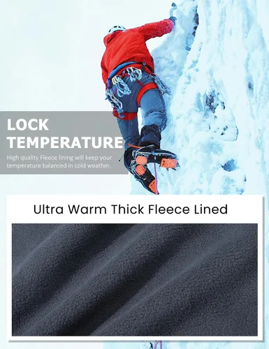 Miniatura 4 de MAGCOMSEN Pantalones de invierno para hombre, con forro polar, resistentes al agua, 4 bolsillos con cremallera, pantalones para exteriores