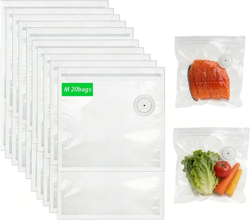 Miniatura 14 de MOMODA Sous Vide - Juego de 30 bolsas de cocina, bolsas reutilizables sin BPA con válvula de aire para cocinas Joule y Anova, bolsas