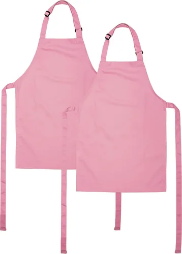 Delantal para niños, pequeño, 100% algodón con una correa ajustable para adaptarse a todas las edades Rosa