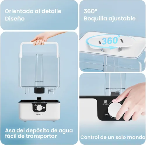 Miniatura 7 de CHIVALZ Humidificadores de 6L para Dormitorio, Habitación Grande, Hogar, Humidificadores de Niebla Fría de Llenado Superior para Guardería de Bebé