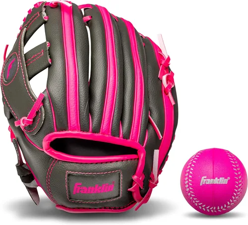 Miniatura 17 de Franklin Sports Kids Baseball Gloves - RTP Youth Teeball Glove + Ball Set - Boys + Girls Teeball Mitt - 9.5" Negro/Plateado