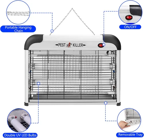 Miniatura 3 de Enchufe para exterminador de insectos para interiores, matamoscas eléctrico para mosquitos, potente lámpara repelente de mosquitos de insectos
