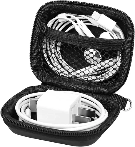 Miniatura 2 de Estuche para auriculares, estuche de transporte para auriculares, bolsa de almacenamiento de auriculares de EVA dura, pequeña bolsa con cremallera