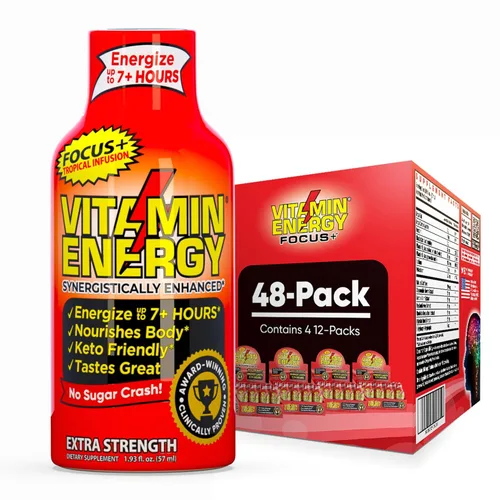 Miniatura 37 de Vitamin Energy Immune+ Extra Strength Energy Shot Army Orange 10 unidades, 260 mg de cafeína natural, vitaminas B, citicolina, té verde, apoyo