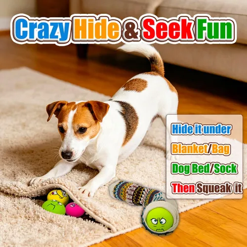 Miniatura 9 de HOLYSTEED Juguetes chirriantes de látex para perros, juguetes suaves de goma para perros pequeños, juguete chirriante, juguete de bolas de juego