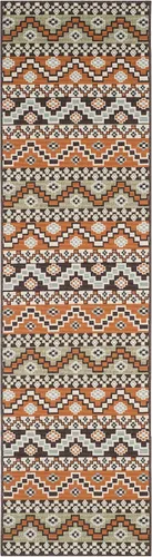 Miniatura 62 de SAFAVIEH Alfombra lavable para exteriores, colección Veranda – Alfombra de pasillo de 2.3 x 6 pies, color azul y crema, no desprende pelusa y fácil