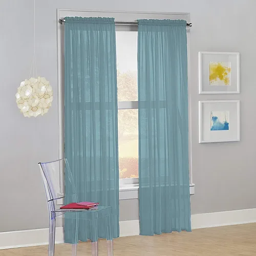 Miniatura 21 de Decotex - Juego de 2 cortinas transparentes de gasa para ventana. Rosa claro