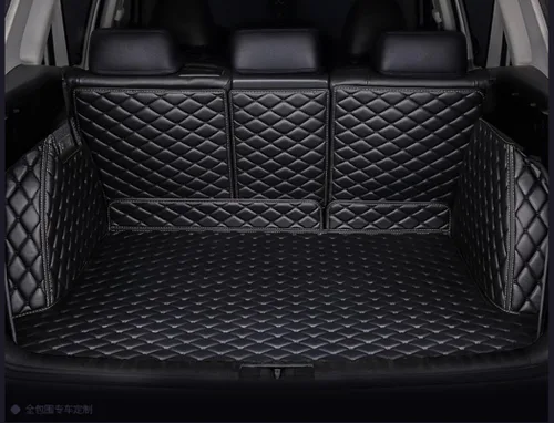 Miniatura 7 de Tapete de suelo personalizado para maletero de mascotas y perros, para Cadillac XT6, 8 piezas en total (6 asientos, negro)