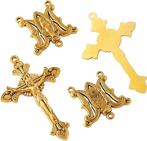 Miniatura 6 de 3 juegos de centro de mesa católico de la Virgen María y crucifijo de perdón para hacer rosario de bricolaje
