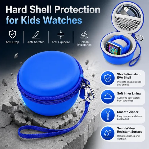 Miniatura 4 de Funda compatible con Vtech KidiZoom Smartwatch DX4, DX2, DX3, para Little Tikes Tobi/para Watch 2/para Gizmo Watch, relojes para niños, caja de Negro