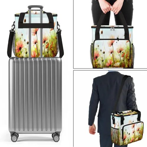 Miniatura 7 de Bolsa de café de flores de primavera, bolsa de almacenamiento de viaje colorida floral compatible con Keurig K-Mini o K-Mini Plus portátil de una