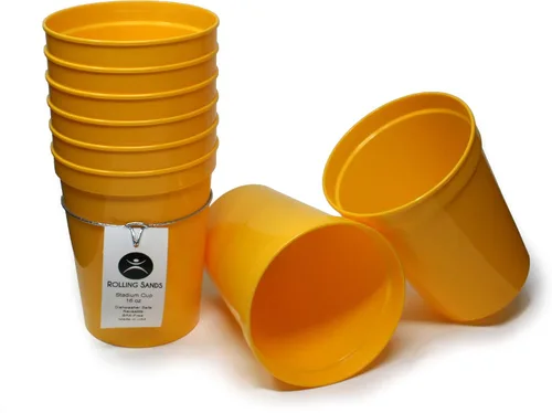 Miniatura 21 de Rolling Sands Vasos de plástico reutilizables para estadios de 16 onzas, paquete de 8, fabricados en Estados Unidos, sin BPA, aptos para Negro