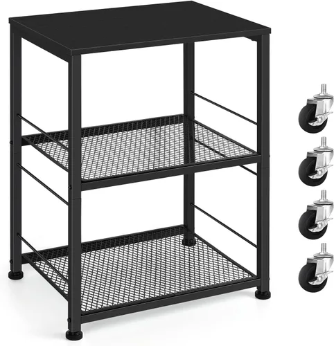 OYEAL Mesita de noche negra industrial con estante de almacenamiento, mesa auxiliar estrecha para espacios pequeños, mesita de noche de granja para