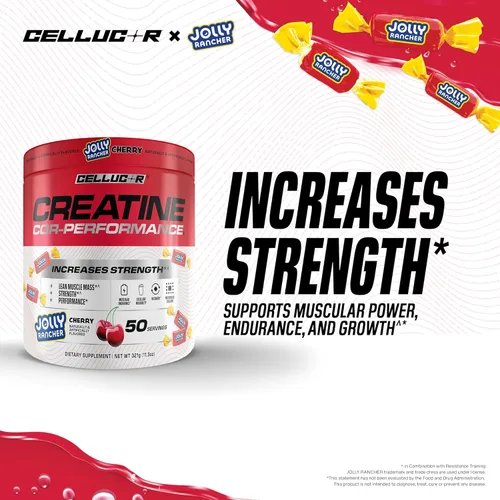 Miniatura 3 de Polvo de creatina Cellucor, sabor cereza Jolly Rancher - Aumenta la fuerza, masa muscular magra y la resistencia, creatina micronizada para una