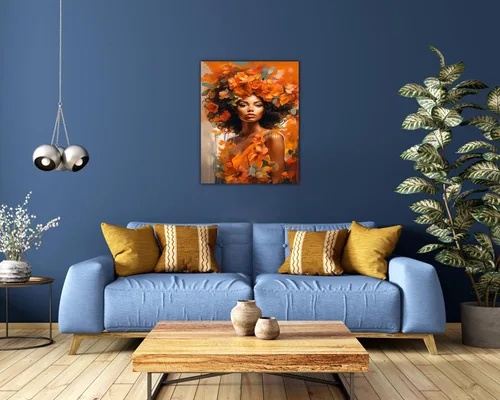 Miniatura 284 de Arte de pared afroamericano, decoración de rey y reina bailarín negro para sala de estar, arte de pareja de amor negro para dormitorio, lienzo