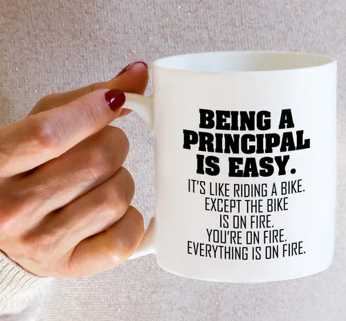 Miniatura 6 de Retreez Taza divertida – Being a Principal is Easy Except the Bike is on Fire Taza de café de cerámica de 11 onzas – Divertido, sarcástico, regalos