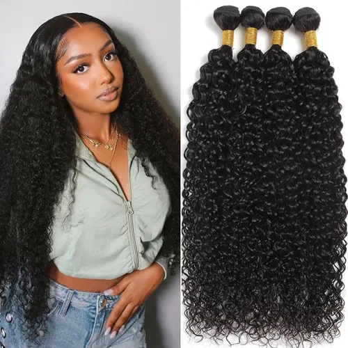 Miniatura 38 de Beautymoon Paquetes de cabello liso negro jet 4 manojos, cabello humano brasileño 14 16 18 20 pulgadas, 100% cabello virgen sin procesar liso, 4