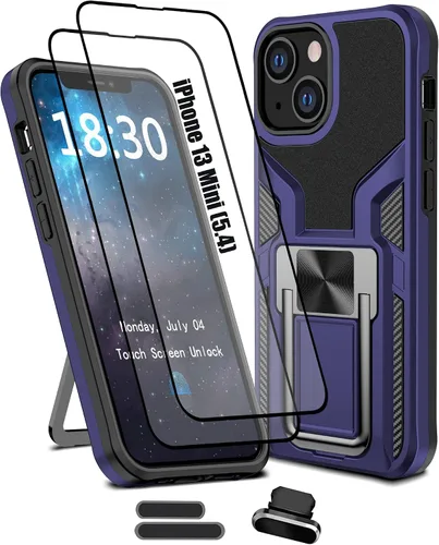 Funda resistente para iPhone 13 Mini, resistente a los golpes, de grado militar, doble protección (TPU+PC), sólida y duradera, funda magnética para