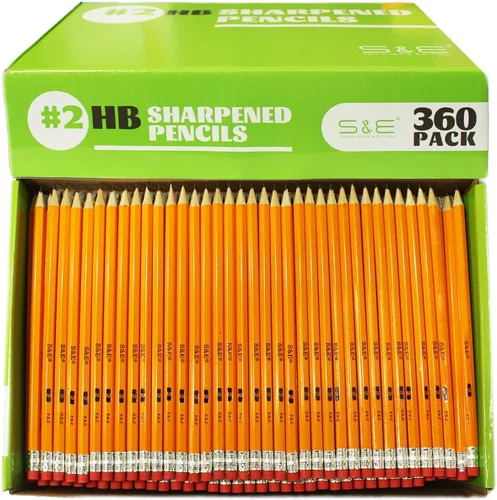 Miniatura 9 de S & E TEACHER'S EDITION 50 lápices de madera con parte superior de borrador, lápiz de madera, lápices preafilados con parte superior de borrador, 2