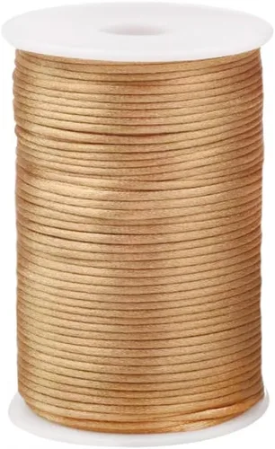 Miniatura 58 de 2.0 mm x 110 yardas de cordón de satén de nailon para abalorios, hilo trenzado para nudos chinos, rattail, macramé, pulseras, collares, fabricación