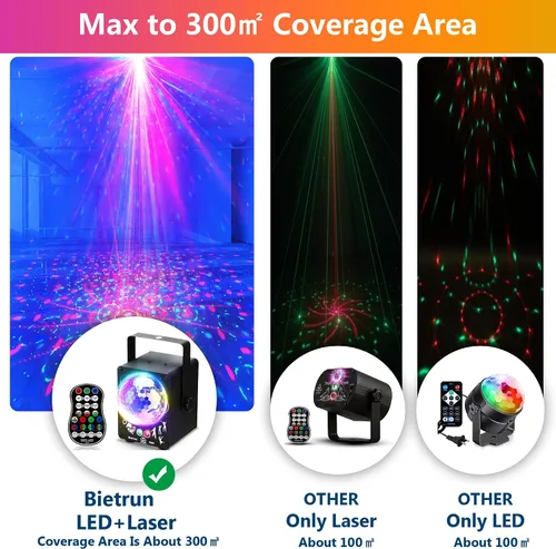 Miniatura 2 de Luz de escenario de discoteca para fiesta, luces estroboscópicas activadas por sonido, luces LED RGB intermitentes con control remoto para fiestas