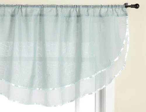 Miniatura 27 de Stylemaster Elegance Cenefa recta de gasa transparente, 60 x 14 pulgadas, color dorado
