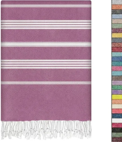 Miniatura 26 de EPHESUS TOWELS Toalla de playa turca de gran tamaño de 38 x 70 pulgadas, diseño sultán, toalla turca para playa, baño, piscina, gimnasio, yoga
