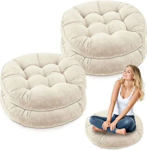 Miniatura 12 de Almohadas de suelo Jerify 22 x 22 Pulgadas Redondas Cuadradas Grandes Almohada de meditación para piso para aula Meditación para adultos Almohada