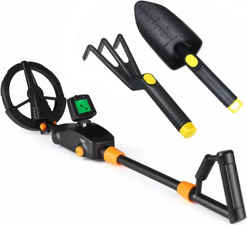 Detector de metales, con pantalla LCD, detector de oro para niños, detector de alta precisión impermeable, volumen de sensibilidad ajustable, moneda