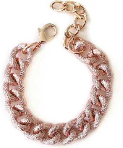 Miniatura 9 de Textured Faux Pavé Matte Cuban Link Chain Bracelet