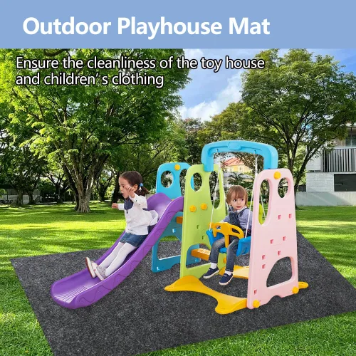 Miniatura 4 de Tapete grande de 71 x 55 pulgadas para casa de juegos al aire libre, antideslizante, tapete de actividades para casa de juegos, impermeable