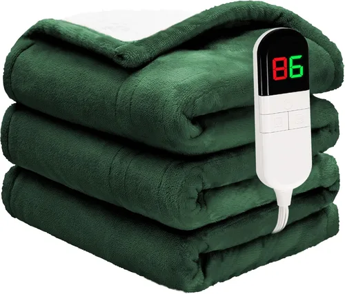Miniatura 19 de Manta eléctrica individual de 62 x 84 pulgadas – Manta eléctrica suave y acogedora de primera calidad con 6 niveles de calefacción, manta Sherpa