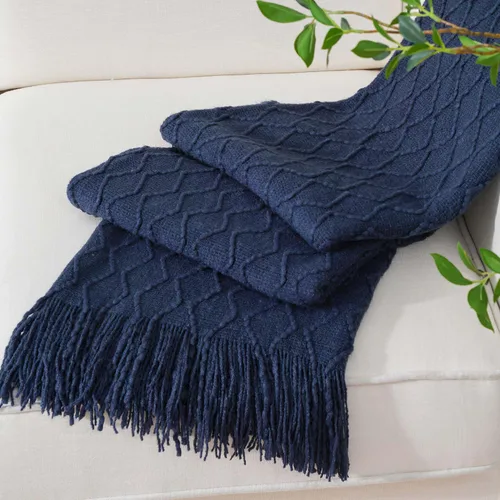 Miniatura 24 de BATTILO HOME Manta amarilla para sofá, manta dorada suave con textura, manta decorativa de punto mostaza para sofá, cama y sala de estar, 50 x 60